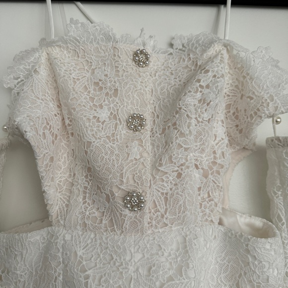 White Lace Mini Dress - Picture 9 of 9